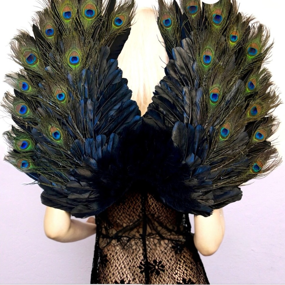 Elegant Peacock Feather Wings